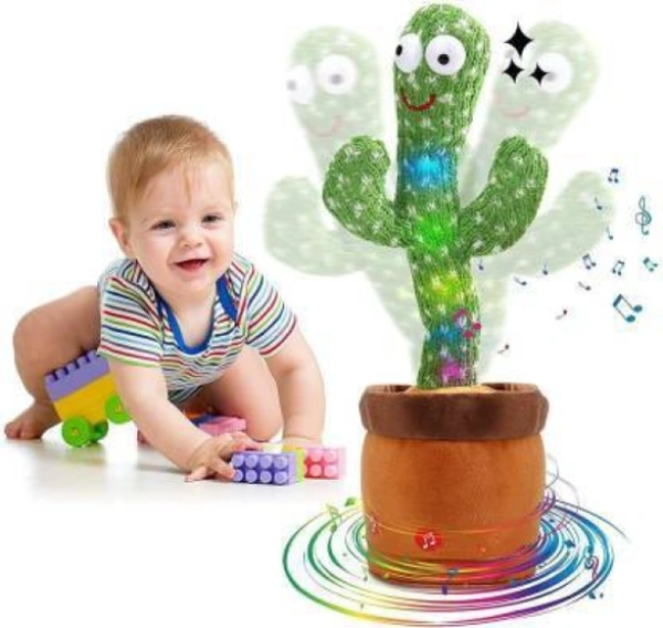 Chigy Wooh Talking, Singing & Dancing Cactus Toy for Baby - 13.78 inches x 4.72 inches, Green